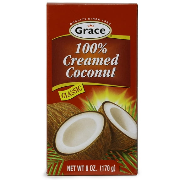 Grace Caribbean Pure Creamed Coconut (Pack of 40) 6 oz