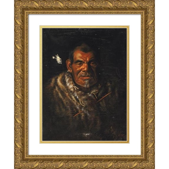 Grace Carpenter Hudson 15x18 Gold Ornate Wood Frame and Double Matted Museum Art Print Titled - Captain John (Ab-Ba-Ba-Pomo)