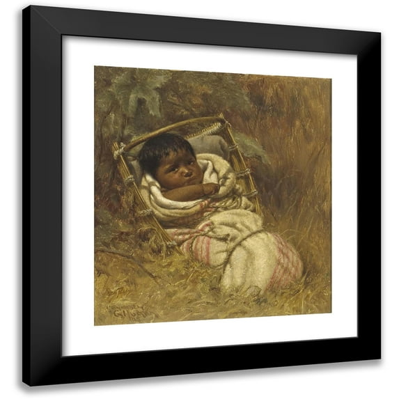 Grace Carpenter Hudson 20x22 Black Modern Framed Museum Art Print Titled - Anxious Moments (1905)