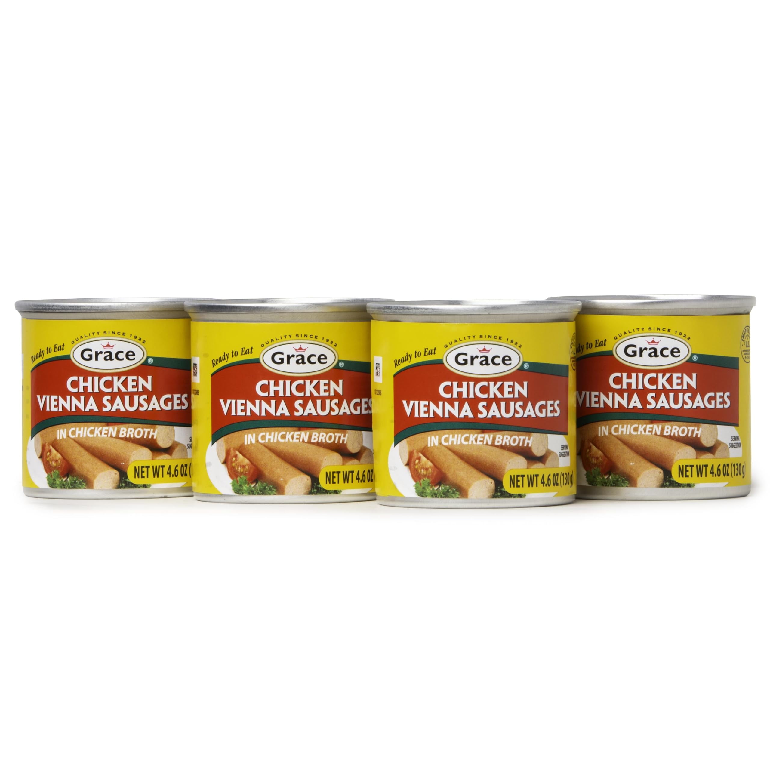 Grace Chicken Vienna Sausages in Chicken Broth 4.6oz, 4 Pack