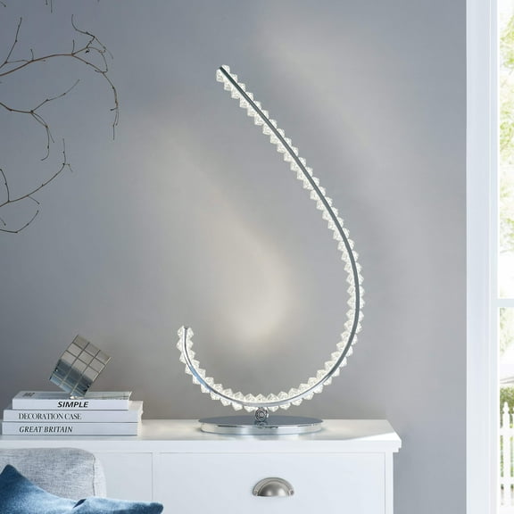 Grace Crystal 16W Table Lamp // Touch  Dimmable (L Chrome)