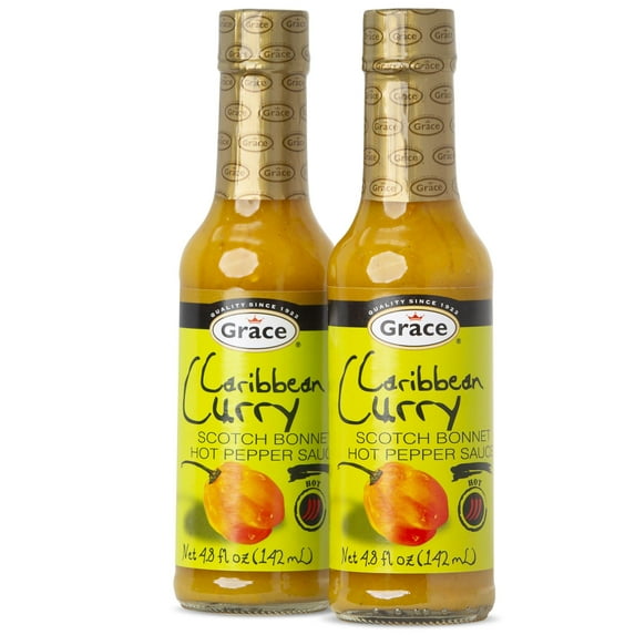Grace Curry Scotch Bonnet Hot Pepper Sauce 4.8oz - 2 Pack