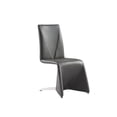 thumbnail image 1 of Grace Dining Chair, Faux Leather, Rear Legs Set of 2-Color:Dark Gray,Finish:Polished Stainless Steel, 1 of 9