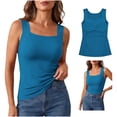 thumbnail image 1 of Grace And Ease Tanks With Built In Bra, Tank Tops With Built In Bras For Older Women Shapewear, Plus Size Womens U Neck Wide Strap High Stretchy Seamless Camisole Tummy Control Workout Tops, 1 of 9