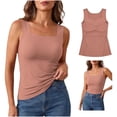 thumbnail image 1 of Grace And Ease Tanks With Built In Bra, Tank Tops With Built In Bras For Older Women Shapewear, Plus Size Womens U Neck Wide Strap High Stretchy Seamless Camisole Tummy Control Workout Tops, 1 of 8