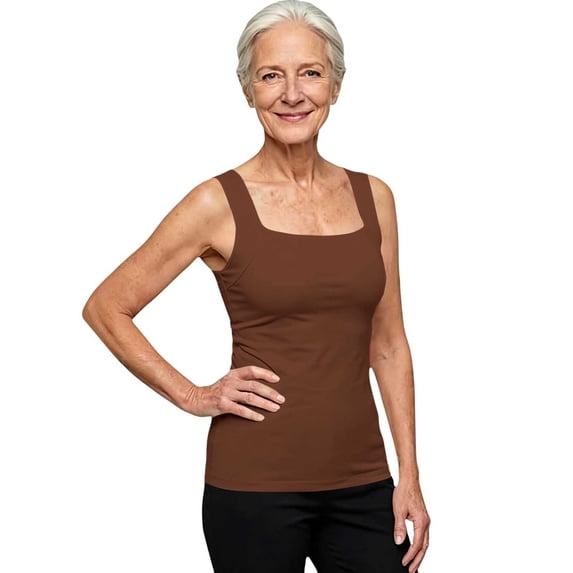 Grace And Ease Tanks With Built In Bra, Tank Tops With Wide Strap For Older Women,U Neck Shapewear High Strechy Sleeveless Slim Fit Tops,No Bra Needed Smoothing Cami Tank Workout Top