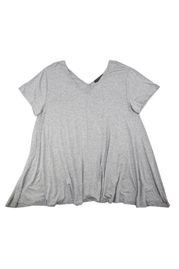 Womens Size Small V-Neck Swing Top, Mist Grey Heather