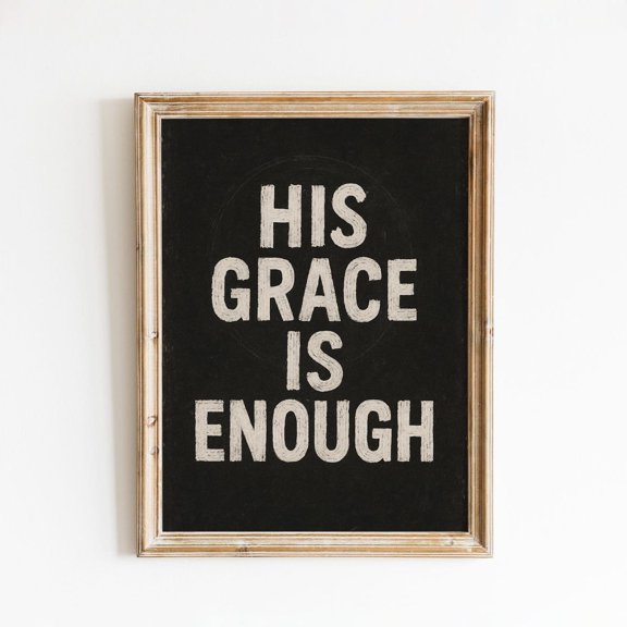 Grace Enough Christian Scripture Wall Decor Unframed Paper Print