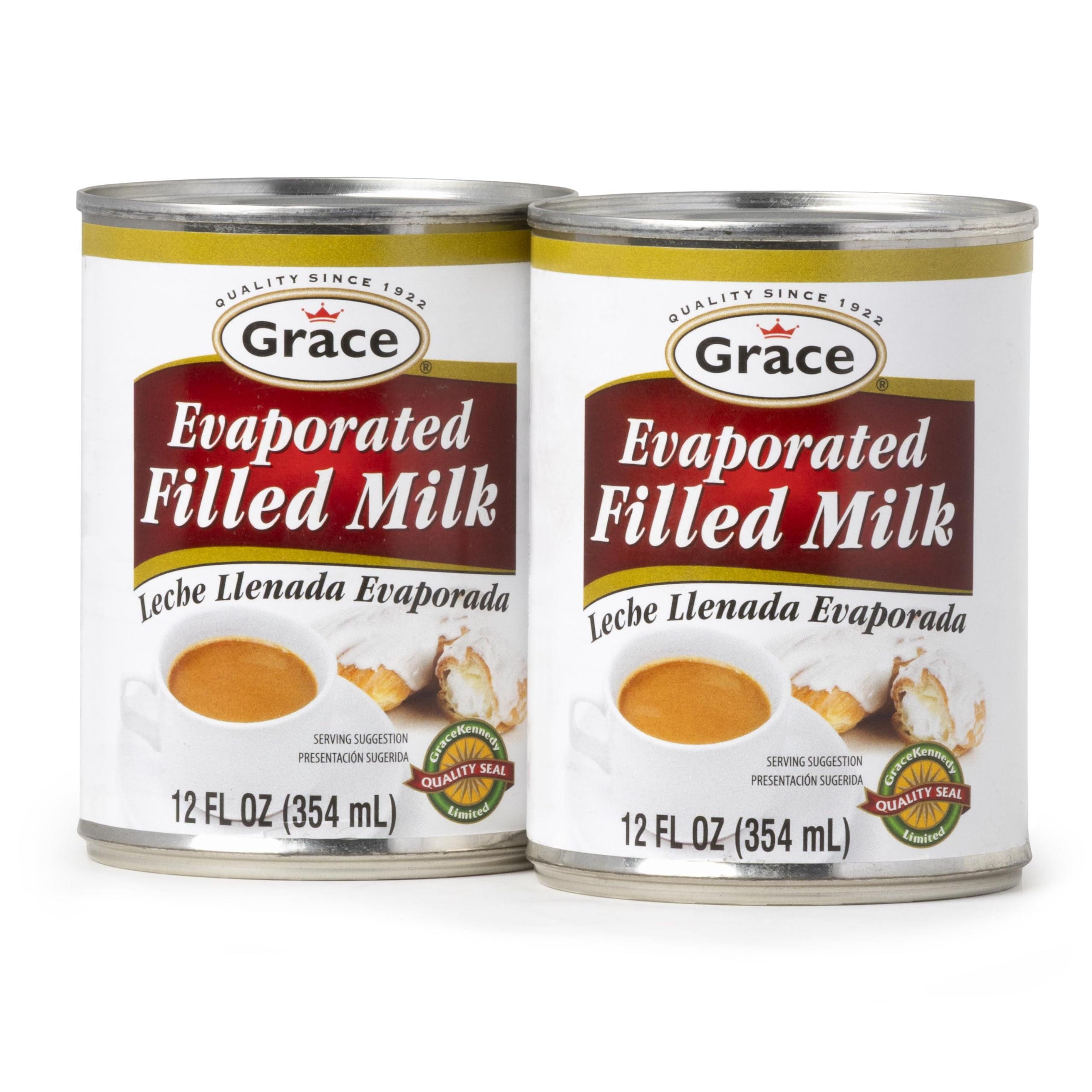 Grace Evaporated Filled Milk OKA4Canned 12 Fl oz - 2 Pack - Leche Lleneda Evaporada - Evaporated Milk Canned