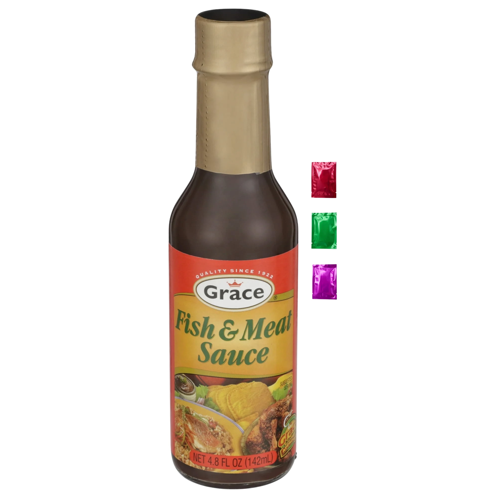 Grace Fish and Meat Sauce 4.8 Fl Oz 1 Pack, Authentic Jamaican Seasoning & Marinade Meats Caribbean Fish Sauce for Cooking Grilling Baking for Seafood Chicken Beef w/ Snoep in Beperkte Oplage