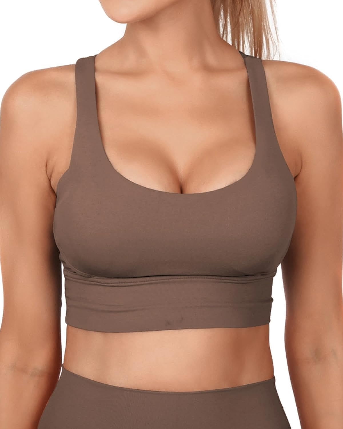 Grace Form Strappy Sports Bra for Women Padded High Impact Push Up