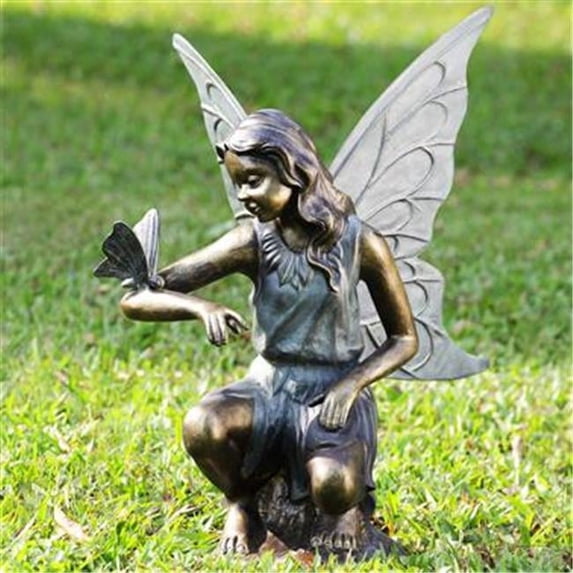 Grace Garden Sculpture - Fairy And Butterfly