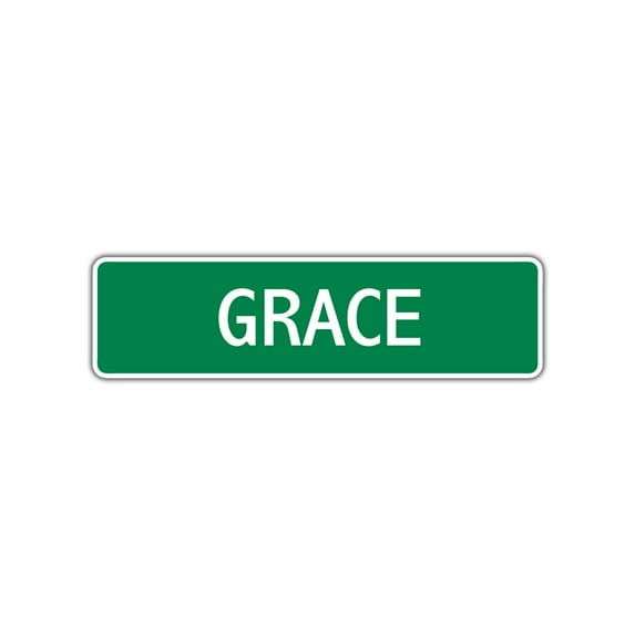 Grace Girls Children Name Letter Printed Plaque Decoration Label Indoor Outdoor Unique Wall Novelty Aluminum Metal Sign 4"x13.5"