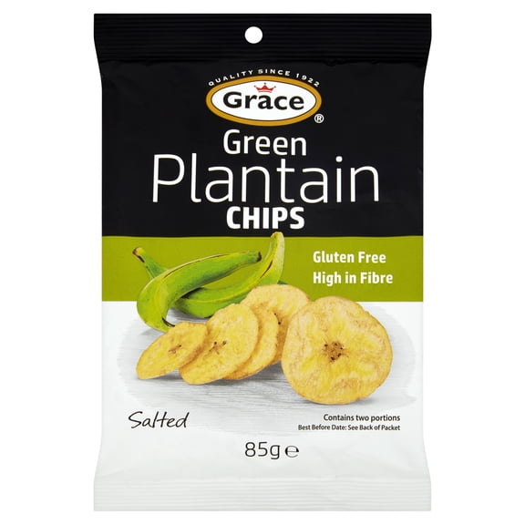 Grace Green Plantain Chips Salted 85G, Imported from Britain