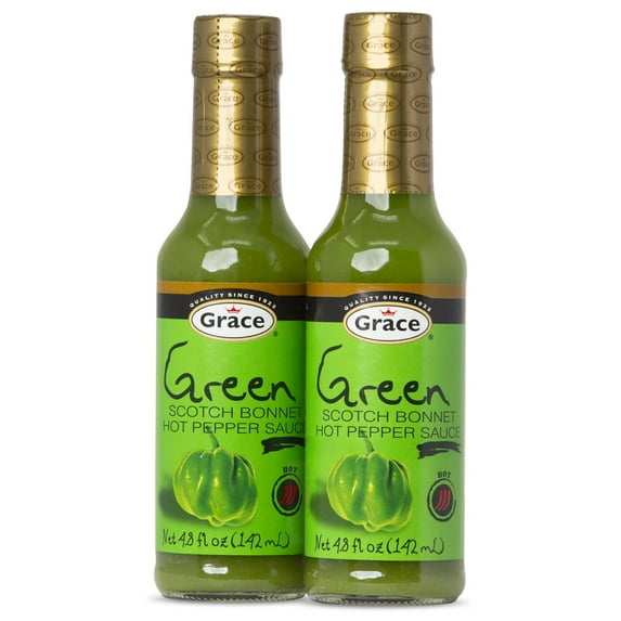 Grace Green Scotch Bonnet Hot Pepper Sauce 4.8oz - 2 Pack