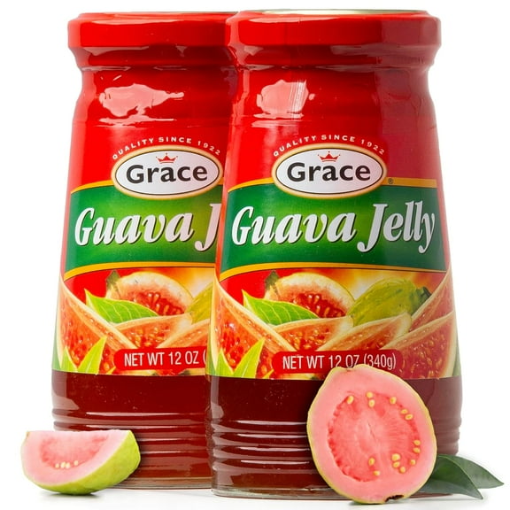 Grace Guava Jelly 12oz - 2 Jars - Tropical Guava Paste Made with Premium Jamaican Guava Fruit