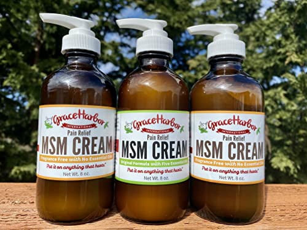 Grace Harbor International MSM Cream, 8 Ounce Bottle (All With No