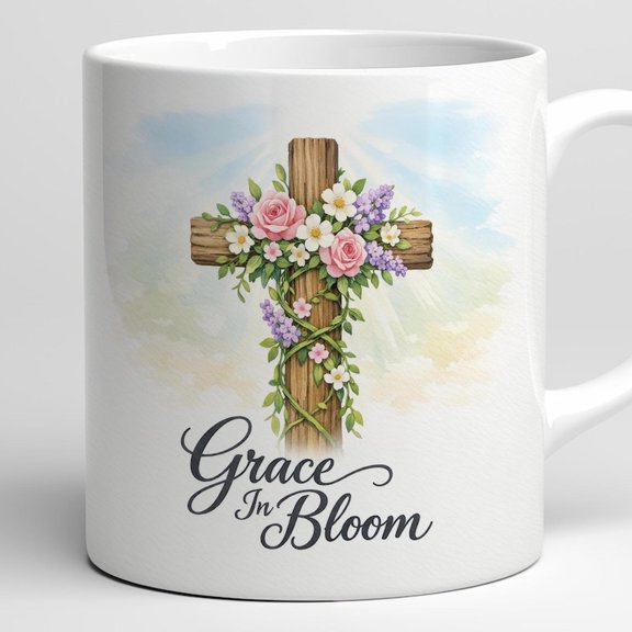 Grace In Bloom Mug Wrap Watercolor CH1Ristian Faith Design ( )