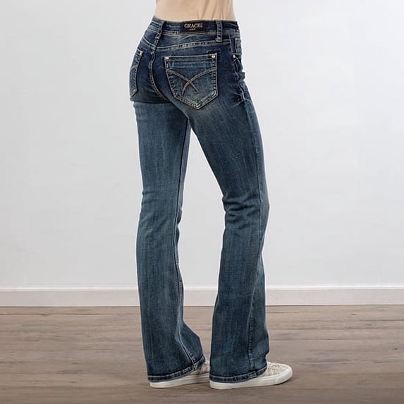 Grace In LA Simple Stitch Bootcut Jeans