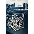 thumbnail image 1 of Grace In LA Women's Fleur De Lis Embellished Back Pockets Bootcut Stretch Jeans (26), 1 of 3
