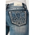 thumbnail image 1 of Grace In LA Women's Fleur De Lis With Turquoise Stones Bootcut Stretch Jeans (26), 1 of 3