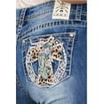thumbnail image 1 of Grace In LA Women's Western Horseshoe Cross Embroidered Pockets Bootcut Stretch Jeans (30), 1 of 3