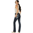 thumbnail image 1 of Grace In La Women's Medium Wash Mid Rise Dream Catcher Pocket Bootcut Jeans Medium Wash 30W x 34L, 1 of 4