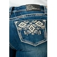 thumbnail image 1 of Grace In La Women's Medium Wash Mid Rise Geo Pocket Stretch Bootcut Jeans Medium Wash 29W x 34L, 1 of 3