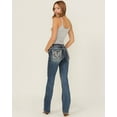 thumbnail image 1 of Grace In La Women's Medium Wash Mid Rise Swirl Pocket Bootcut Stretch Denim Medium Wash 25W x 34L, 1 of 4