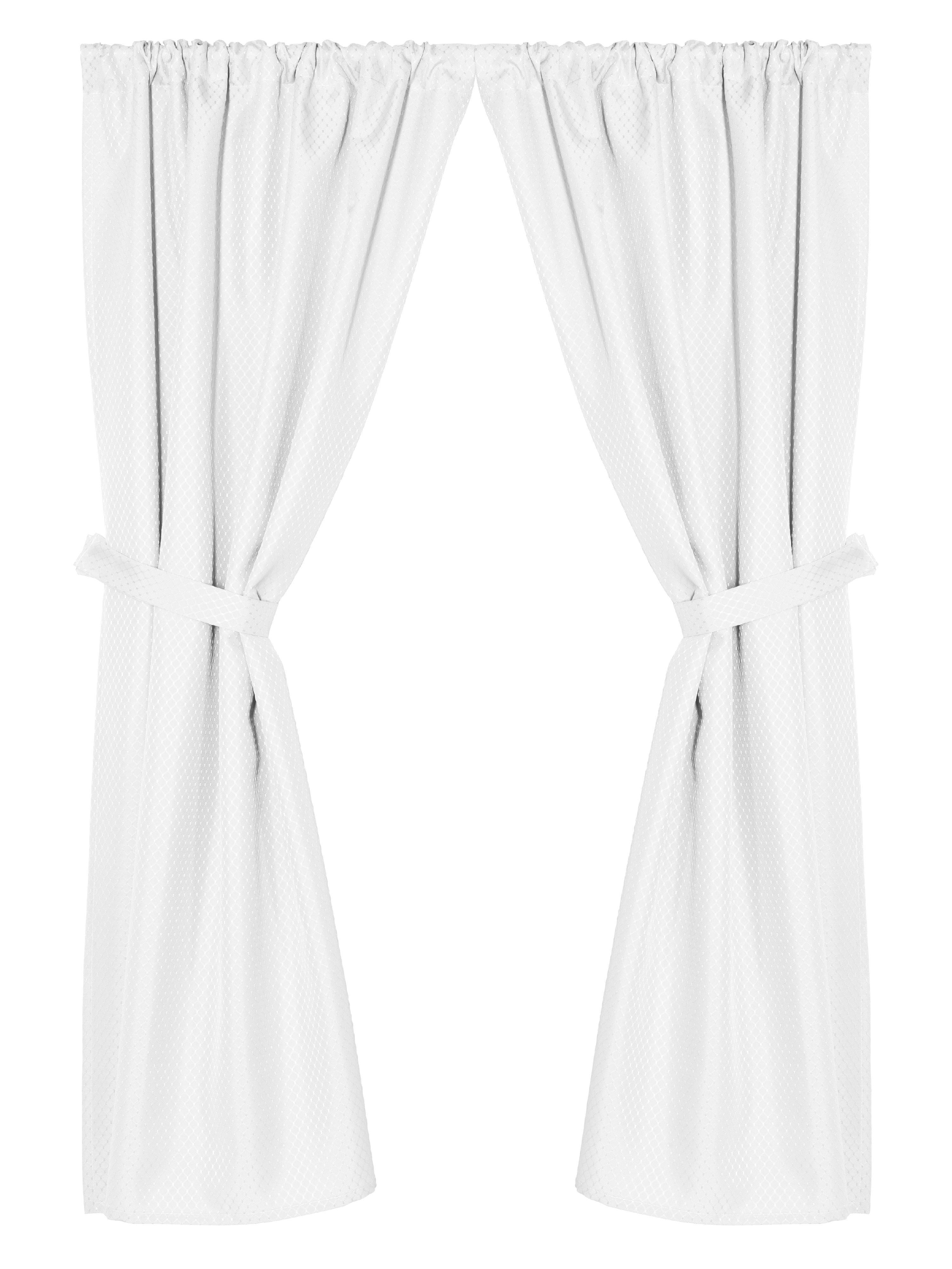 "Grace" Jacquard Bathroom Window Curtain in White