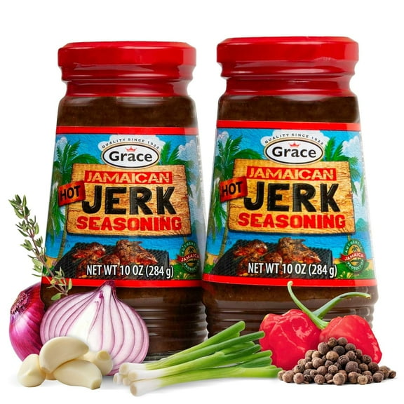 Grace Jamaican Hot Jerk Seasoning 10 oz (Pack of 2)