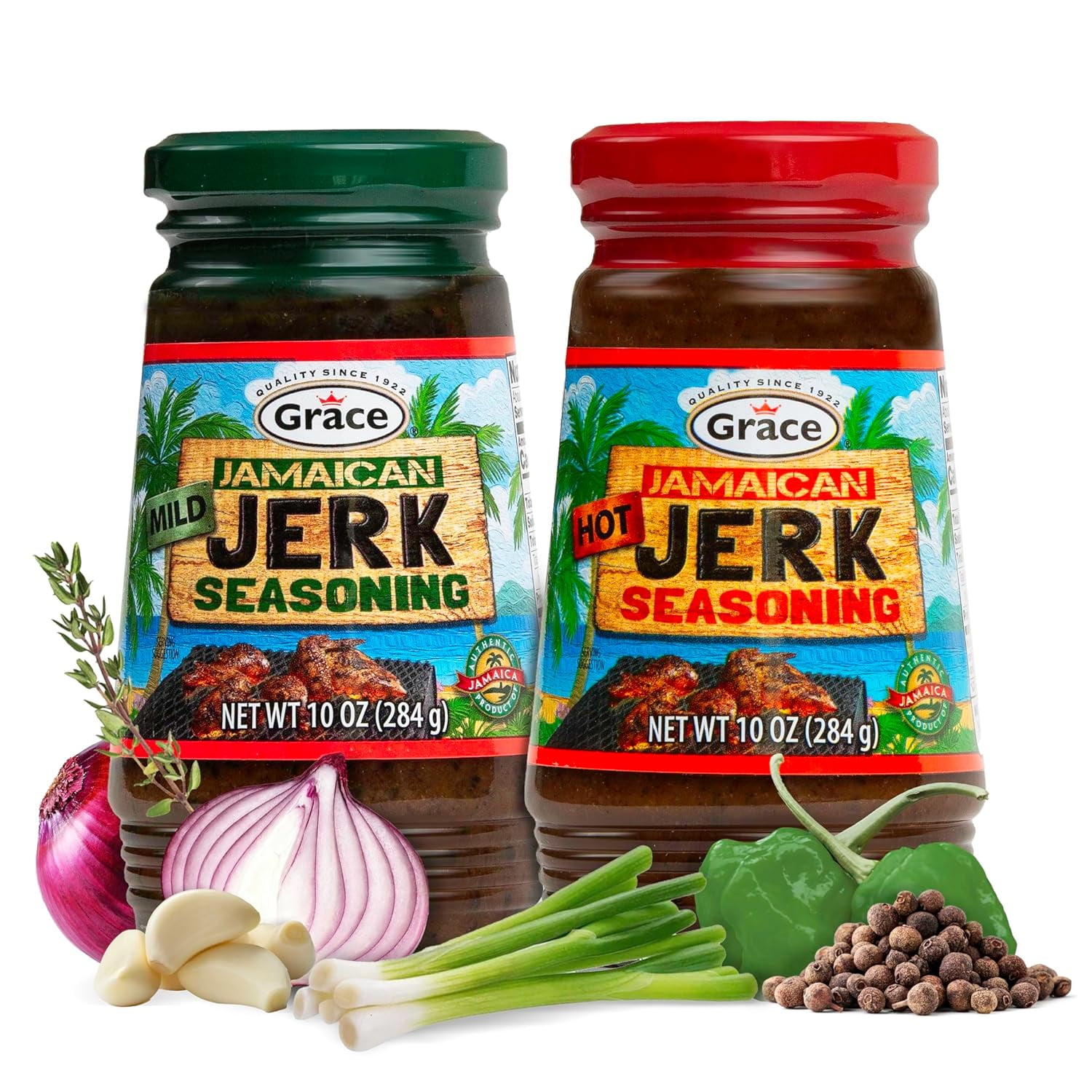 Grace Jamaican Hot & DC20 Mild Jerk Seasoning 10oz, 2 Pack - Walmart.com