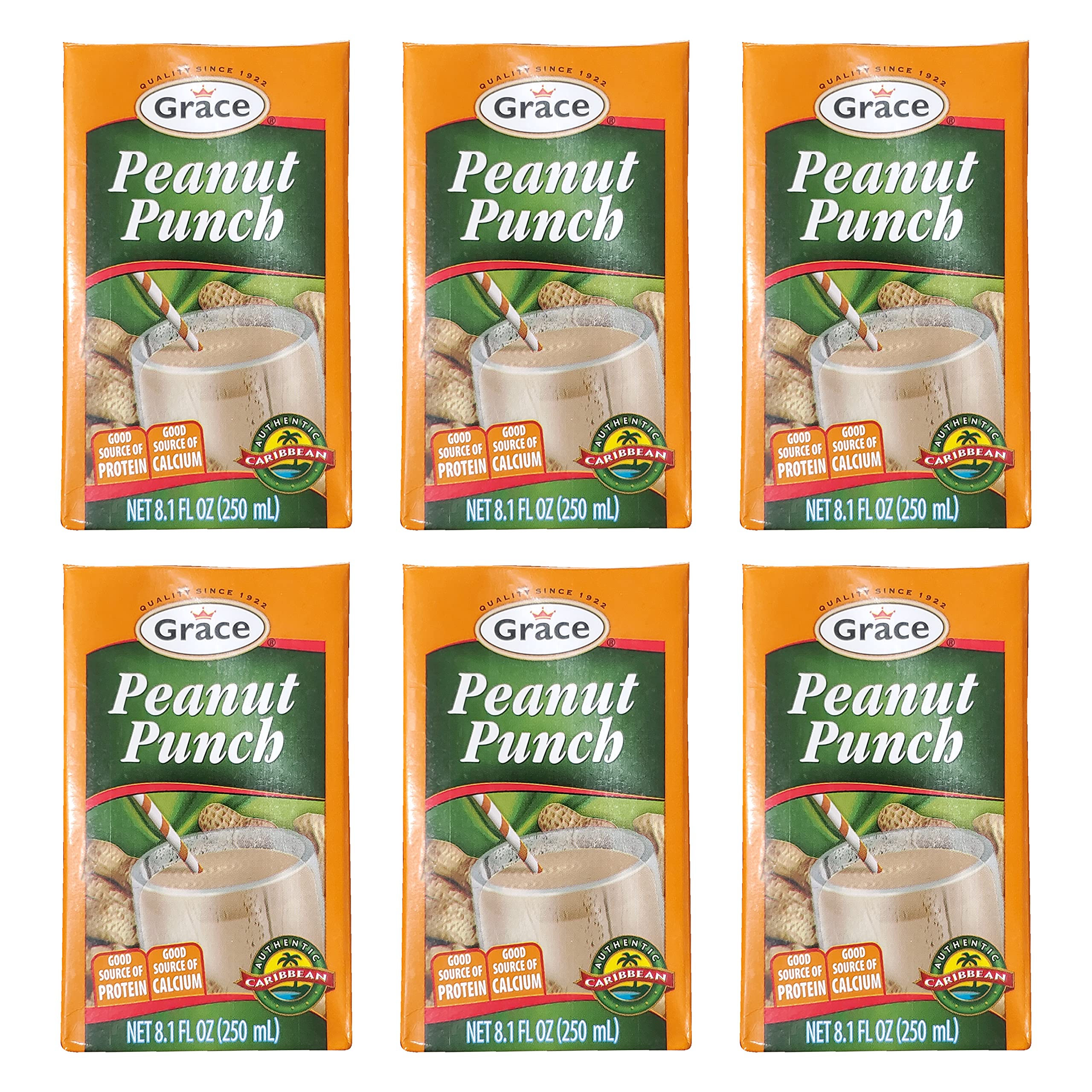 Grace Jamaican Peanut Punch Drink (6 Pack, Total Of 48.6Fl.Oz