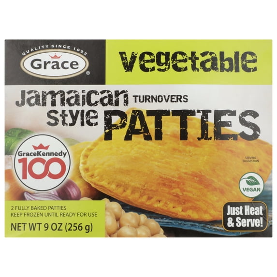 Grace Jamaican Vegetable Patties, 2 Pack, 9 oz