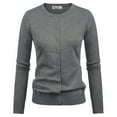 thumbnail image 1 of Grace Karin Classic Women's Button Down Crew Neck Sweater Knit Cardigan Long Sleeve (S~3XL), 1 of 8