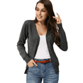 thumbnail image 1 of Grace Karin Classic Women's Long Sleeve Button Down Vee Neck Light Gray Sweater Knit Cardigan(S~3XL), 1 of 6