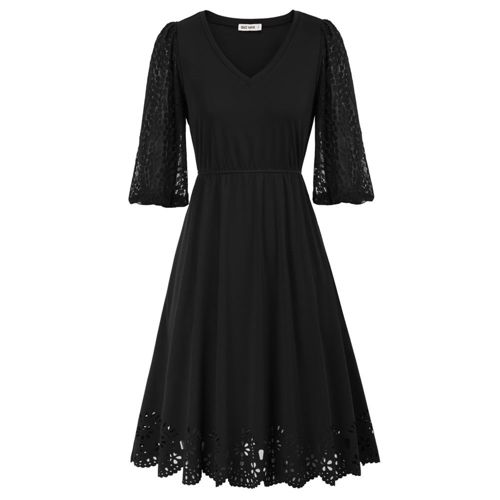 sachin and babi light blue dress Grace Karin Summer Dresses for Women UK Elegant 3/4 Sleeves Wedding Guest  Dresses for Women Peacock Blue S from £34.99 main image 0