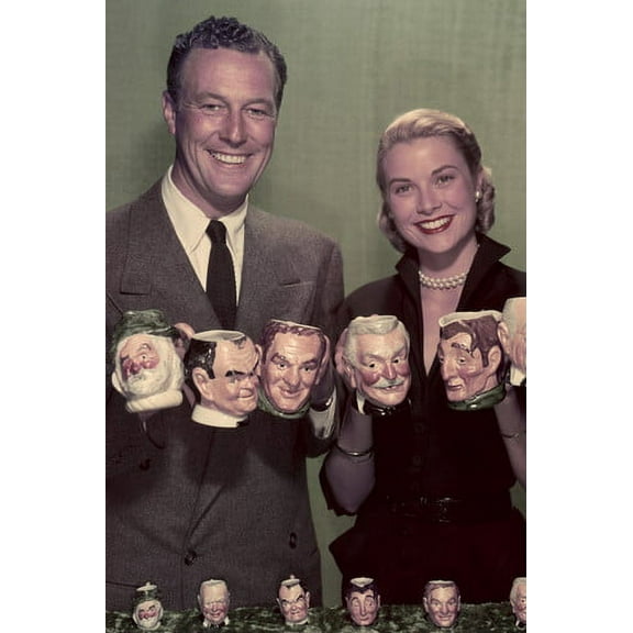 Grace Kelly with collectors Toby Jugs 24x36 Poster