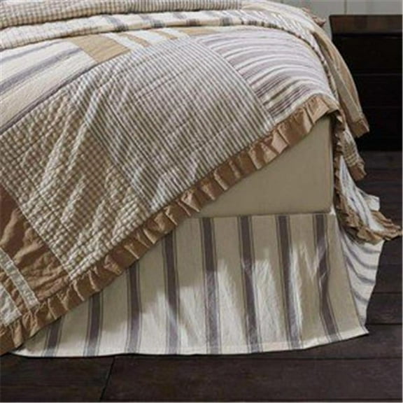 VHC Brands Boho & Eclectic Farmhouse Bedding-Grace White Skirt, King (40485)