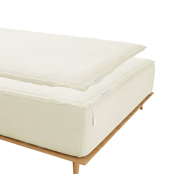 Grace Linen Zip On Sheets Twin XL Size(39X80) - Includes 2 Zip On Sheets +1 Bottom Fitted Base - Fit's 20” In Deep Pocket - Ivory Color