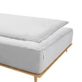 thumbnail image 1 of Grace Linen Zipper Fitted Sheet Full Size(54X75) - Includes 2 Zip On Sheets +1 Bottom Fitted Base - Fit's 8” In Deep Pocket - Silver Grey Color, 1 of 8