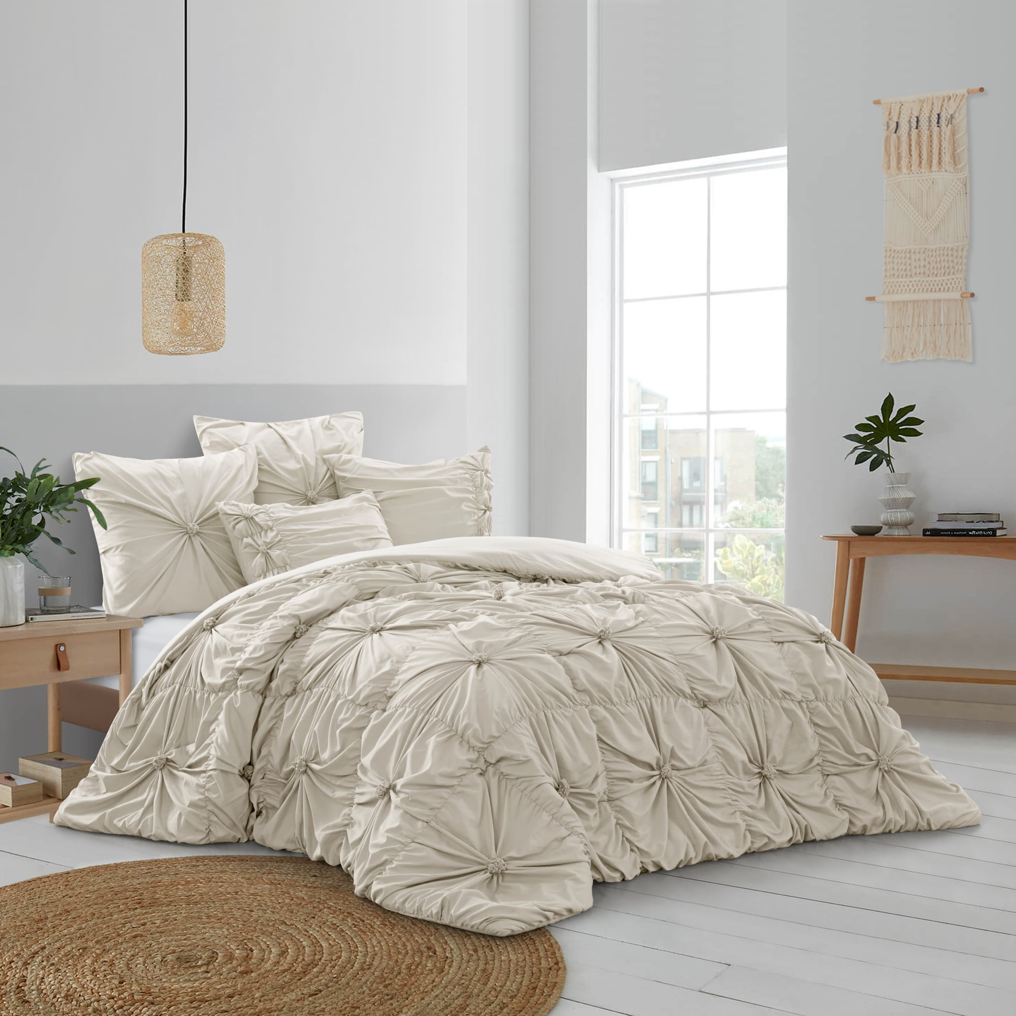 Grace Living Everardo 5pc Full/Queen Comforter Set, Beige - Walmart.com