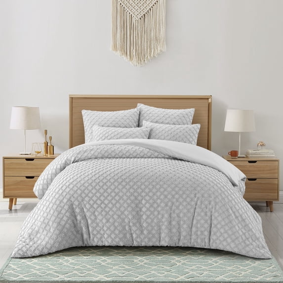Grace Living Meah 5pc King/California King Duvet Set, Grey