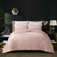thumbnail image 1 of Grace Living Nataleigh Velvet 2pc Twin/Twin XL Comforter Set, Blush, 1 of 6