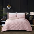 thumbnail image 1 of Grace Living Nataleigh Velvet 3pc Full/Queen Comforter Set, Blush, 1 of 6