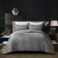 thumbnail image 1 of Grace Living Nataleigh Velvet 3pc Full/Queen Comforter Set, Grey, 1 of 6