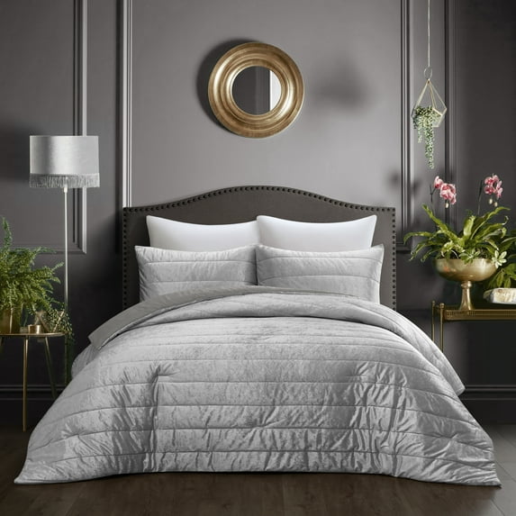 Grace Living Rosabella 3pc King/California King Comforter Set, Silver