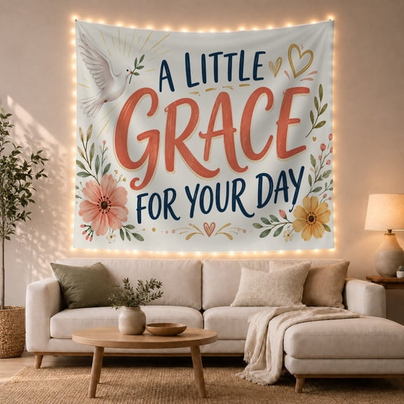 Grace Middle Little with Appears Letters Dominates Styled, Mystical Fantasy for Space Lovers, Galaxy Room Decor, Valentine'S Day Gift, Tapestry Wall Hanging for Bedroom and Dorm