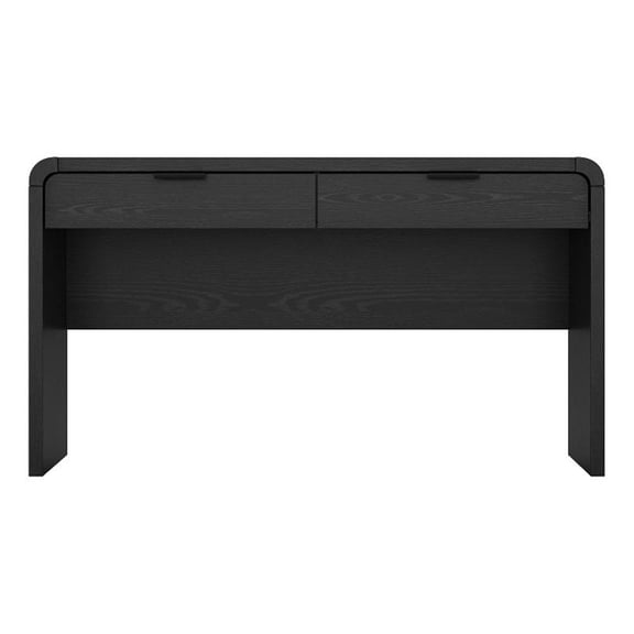 Grace Modern 54" Office Desk in Black (2-Drawer)