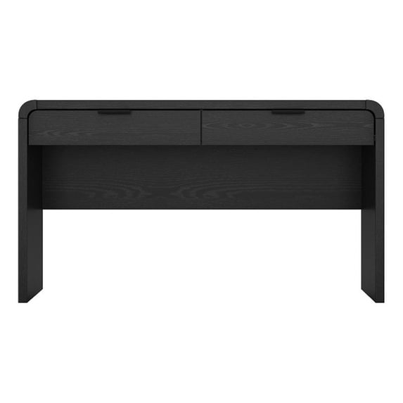 Grace Modern 54" Office Desk in Black (2-Drawer)
